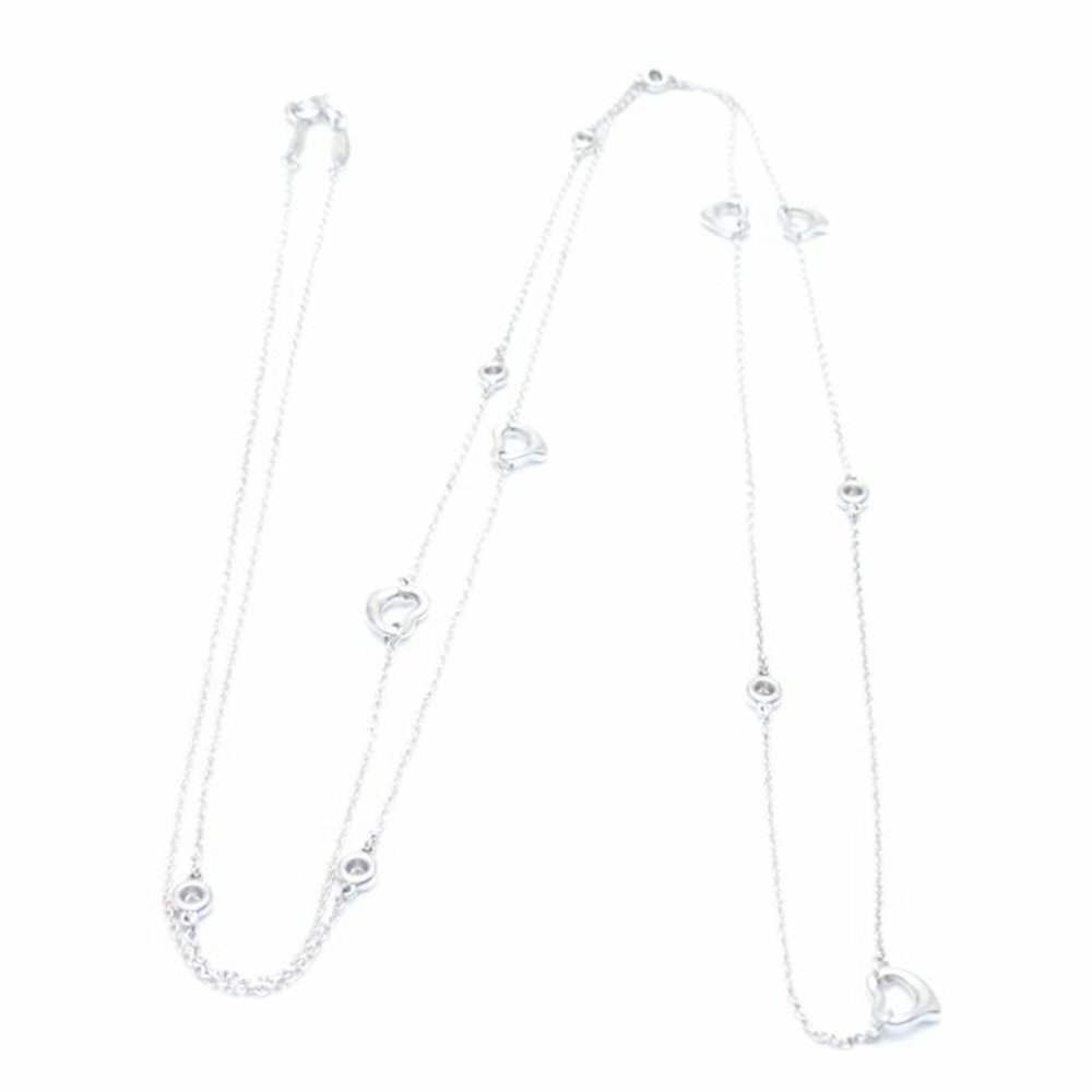 TIFFANY Authentic Silver Diamond Heart Necklace - Picture 4 of 7
